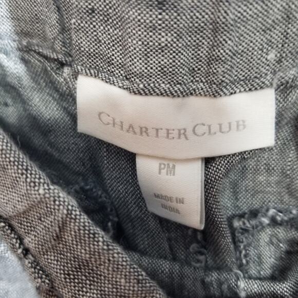 NWT Charter Club Grey Linen Pants - Picture 3 of 7